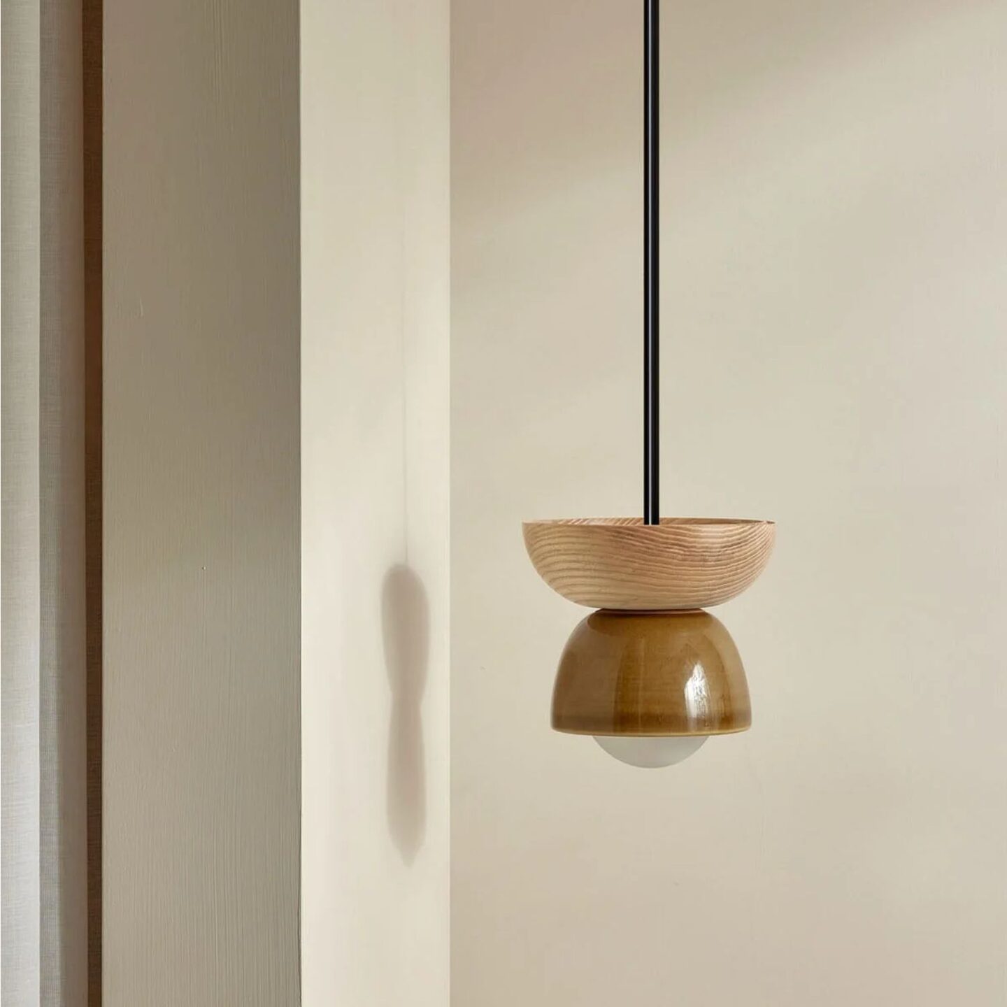Terra 00 Pendant Light - Solid Rod Chartreuse, Ash, Brushed Black
